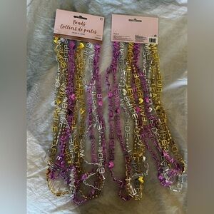 Gold, Silver and Pink Team Bride Beaded Necklace Collection